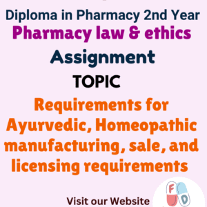Requirements for Ayurvedic, Homeopathic manufacturing, sale, and licensing requirements Assignment