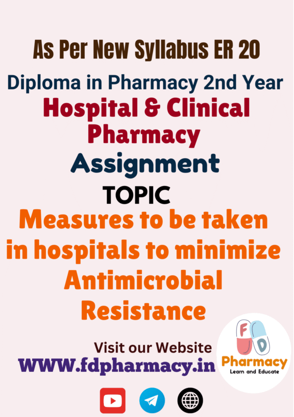 Measures to be taken in hospitals to minimize Antimicrobial Resistance Assignment
