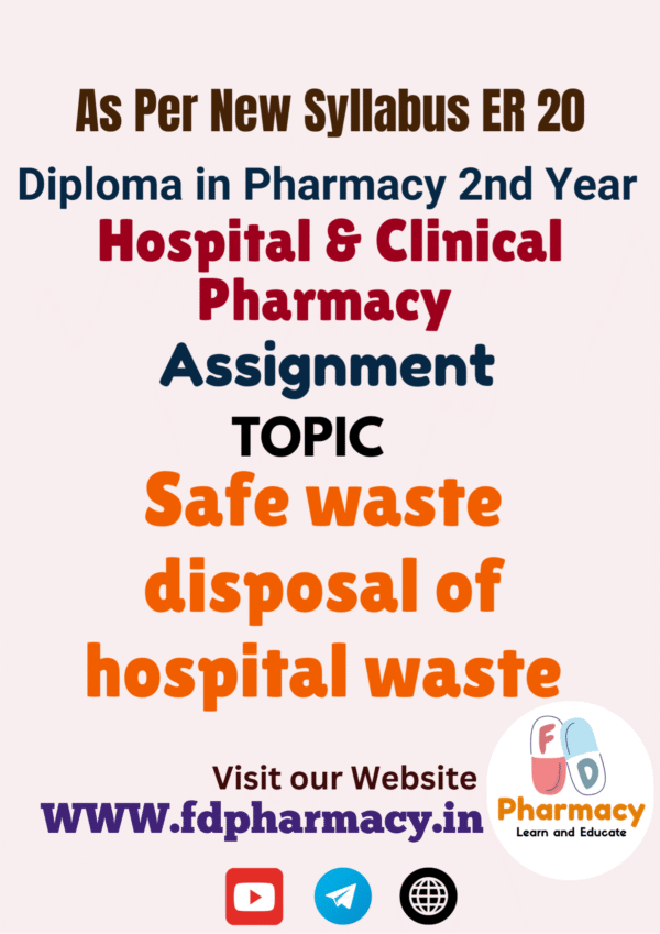 Safe waste disposal of hospital waste Assignment