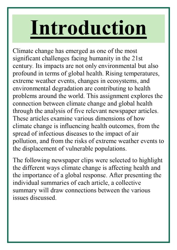 Collection of newspaper clips (minimum 5) relevant to any one topic and its submission in an organized form with collective summary based on the news items Assignment - Image 6