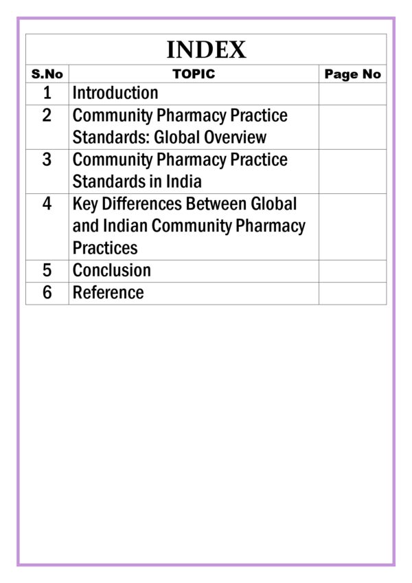 Community Pharmacy Practice Standards: Global Vs. Indian Scenario Assignment - Image 5