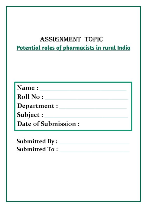 Potential roles of pharmacists in rural India Assignment - Image 4