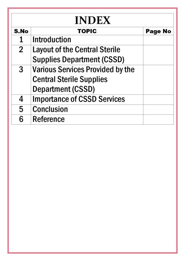 Brief layout and various services of the Central Sterile Supplies Department (CSSD) Assignment - Image 5