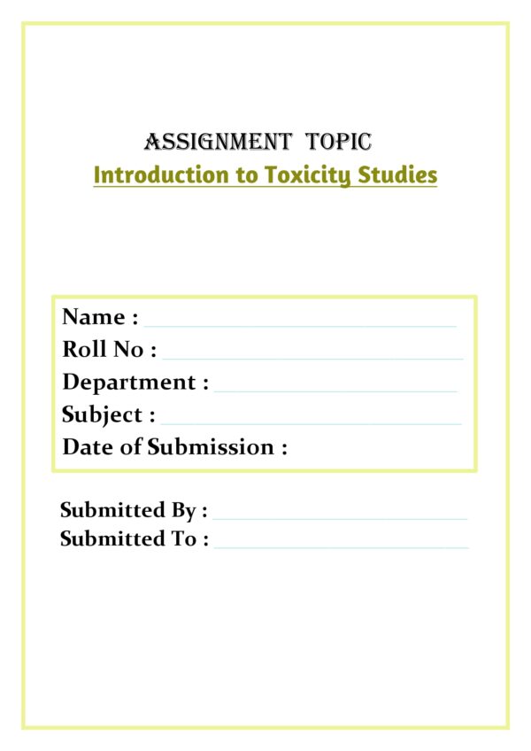 Introduction to Toxicity Studies Assignment - Image 4