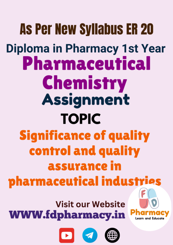 Significance of quality control and quality assurance in pharmaceutical industries Assignment