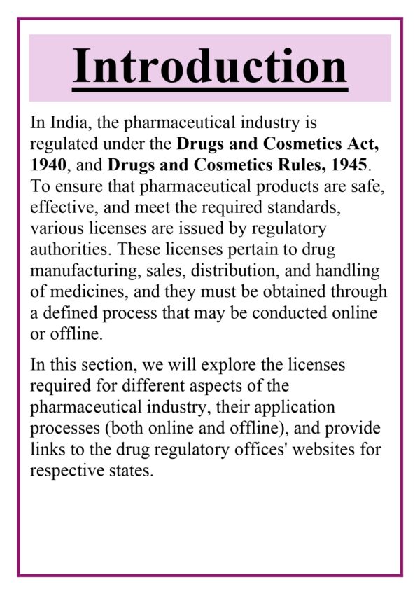 Licenses required, application processes (online/offline), drug regulatory office website of the respective state Assignment - Image 6