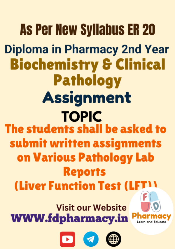 The students shall be asked to submit written assignments on Various Pathology Lab Reports (Liver Function Test (LFT)) Assignment