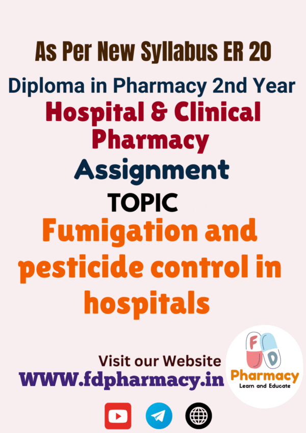 Fumigation and pesticide control in hospitals Assignment