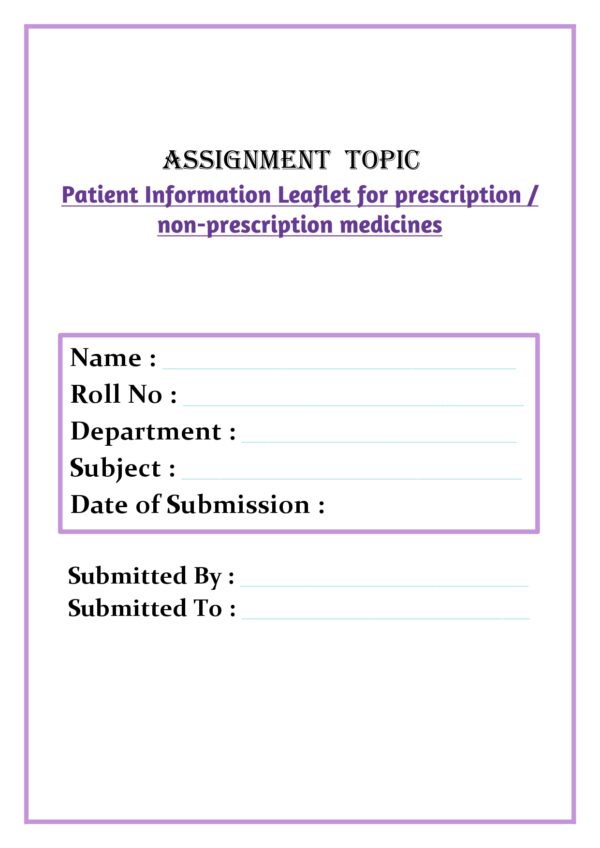 Patient Information Leaflet for prescription / non-prescription medicines Assignment - Image 4