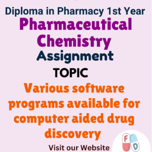 Various software programs available for computer aided drug discovery Assignment