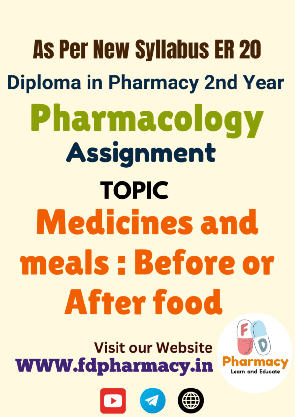 Medicines and meals: Before or After food Assignment