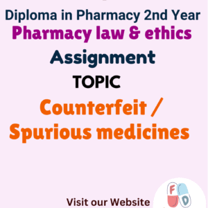 Counterfeit / Spurious medicines Assignment