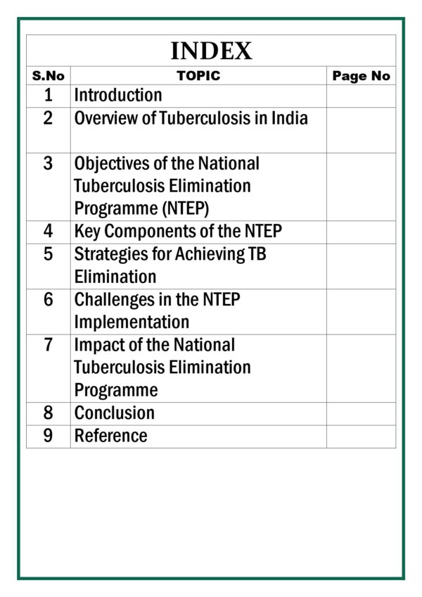 Overview on the National Tuberculosis Elimination Programme (NTEP) Assignment - Image 5