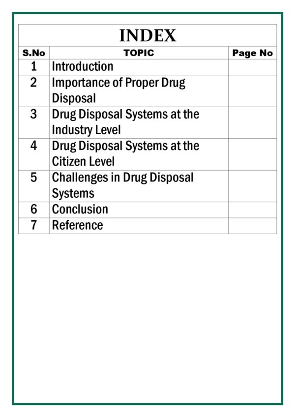 Drug disposal systems in the country, at industry level and citizen level Assignment - Image 5
