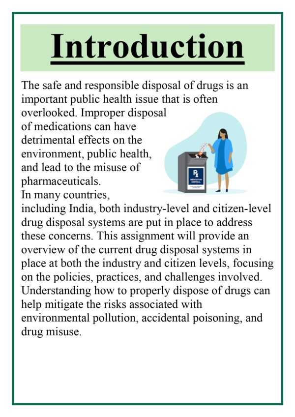 Drug disposal systems in the country, at industry level and citizen level Assignment - Image 6