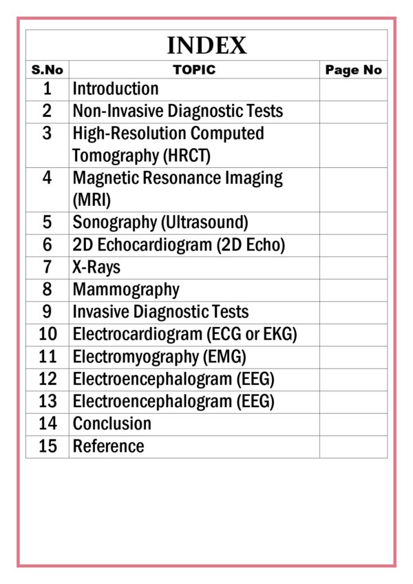 Invasive and Non-invasive diagnostic tests - HRCT, MRI, Sonography, 2D ECHO, X-rays, Mammography, ECG, EMG, EEG Assignment - Image 5