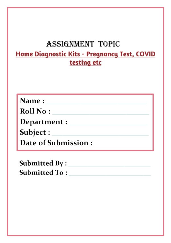 Home Diagnostic Kits - Pregnancy Test, COVID testing etc  Assignment - Image 4
