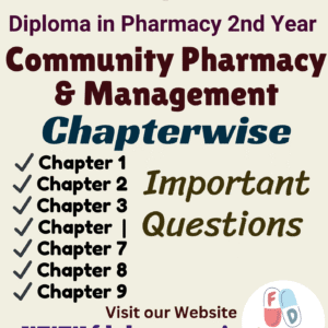 Community Pharmacy and Management All Chapter Important Questions