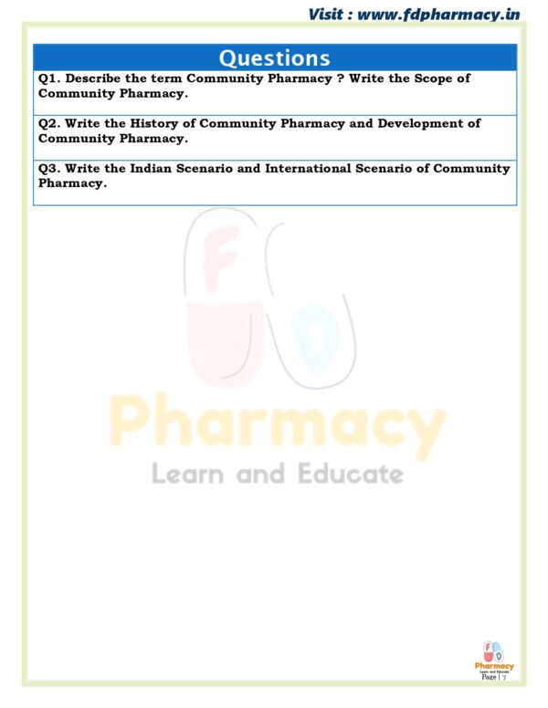 Community Pharmacy and Management All Chapter Important Questions - Image 7