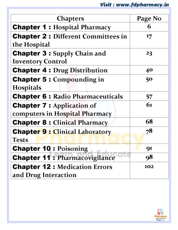 Hospital & Clinical Pharmacy All Chapter Notes - Image 5