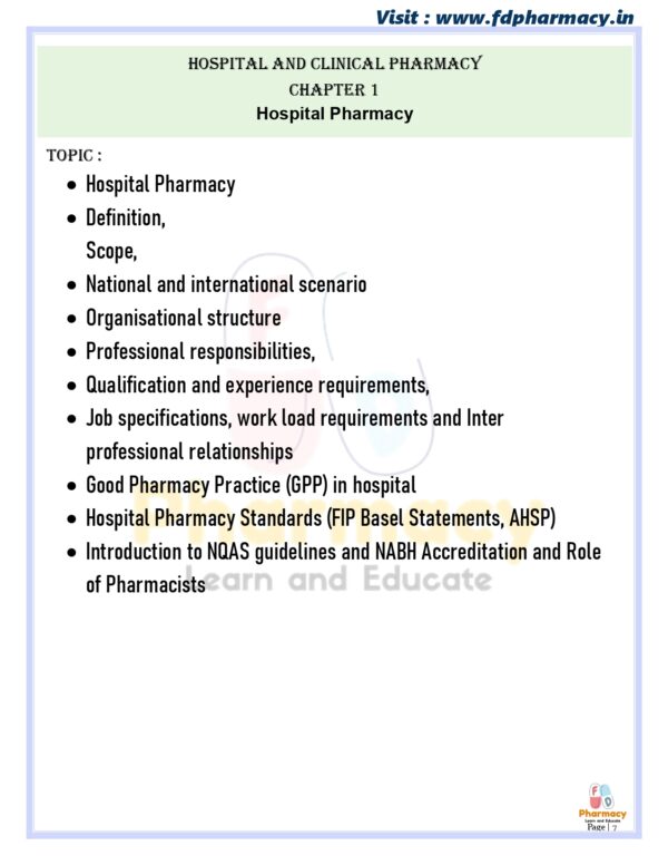 Hospital & Clinical Pharmacy All Chapter Notes - Image 7