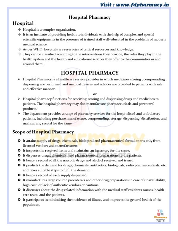 Hospital & Clinical Pharmacy All Chapter Notes - Image 8