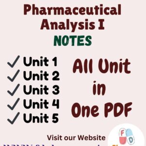 Pharmaceutical Analysis I All Unit Notes