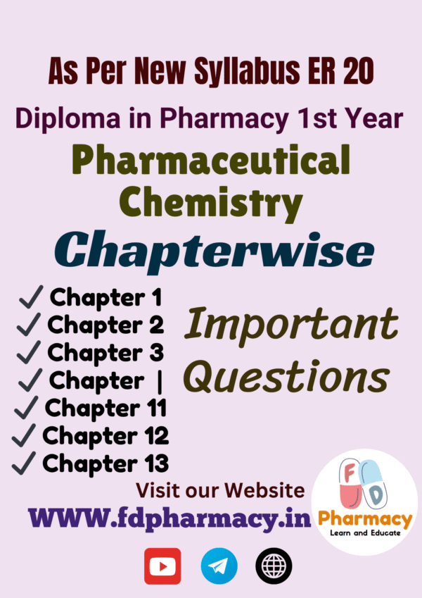 Pharmaceutical Chemistry All Chapter Important Questions