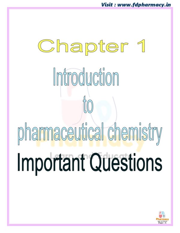 Pharmaceutical Chemistry All Chapter Important Questions - Image 6