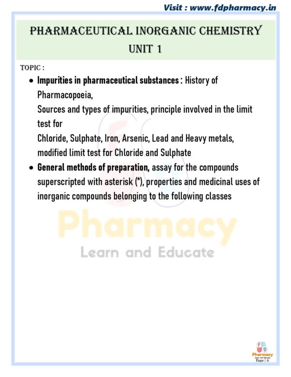 Pharmaceutical Inorganic Chemistry All Unit Notes - Image 6