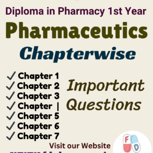 Pharmaceutics All Chapter Important Questions