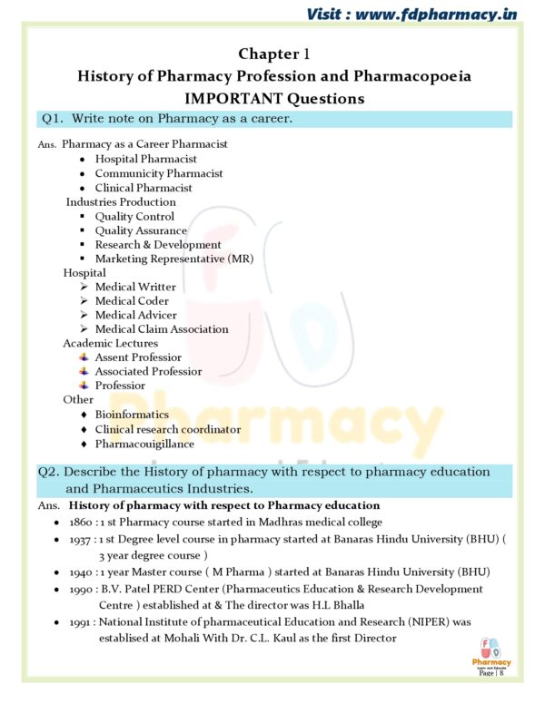 Pharmaceutics All Chapter Important Questions - Image 8