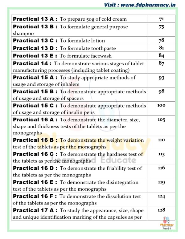 Pharmaceutics Practical Manual - Image 5
