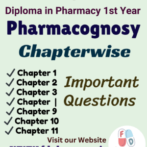 Pharmacognosy All Chapter Important Questions