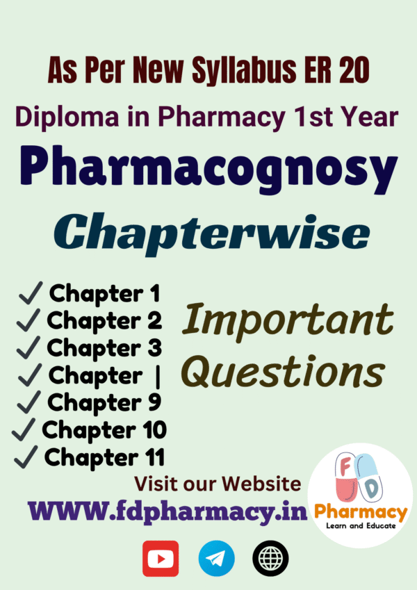 Pharmacognosy All Chapter Important Questions