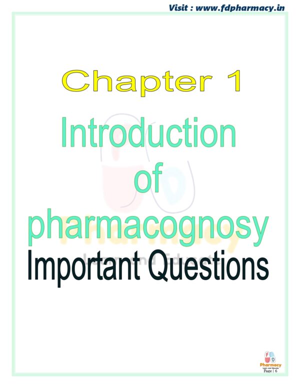 Pharmacognosy All Chapter Important Questions - Image 6