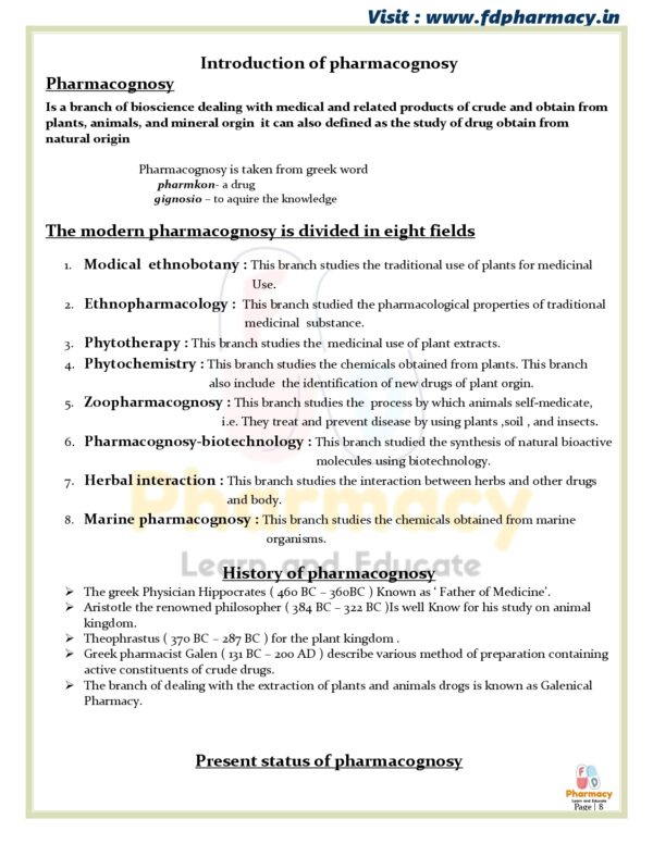 Pharmacognosy All Chapter Notes - Image 8