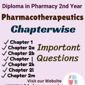 Pharmacotherapeutics All Chapter Important Questions