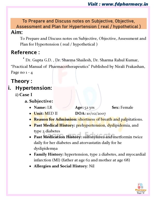 Pharmacotherapeutics Practical Manual - Image 8