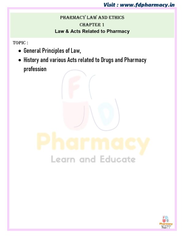 Pharmacy law & Ethics All Chapter Notes - Image 7