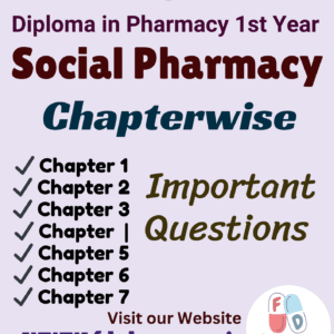 Social Pharmacy All Chapter Important Questions