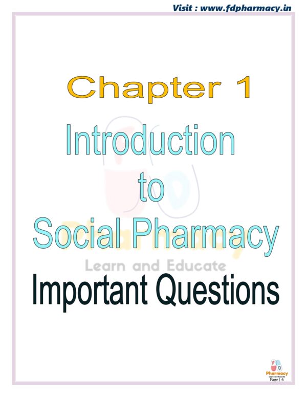 Social Pharmacy All Chapter Important Questions - Image 6