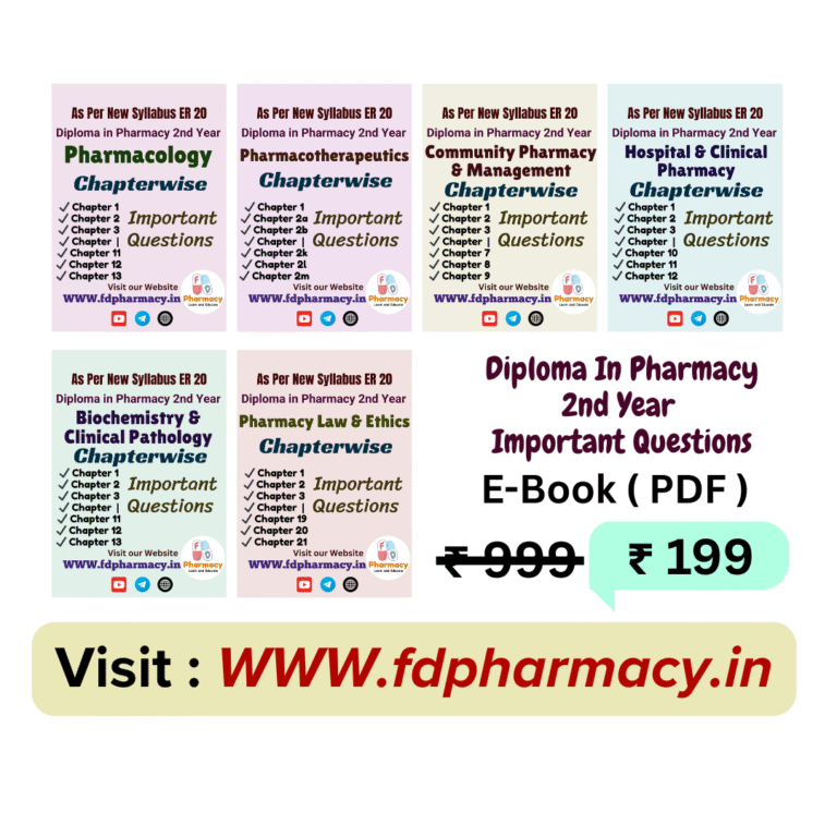 D.Pharma 2nd Year Important Questions – FDPharmacy