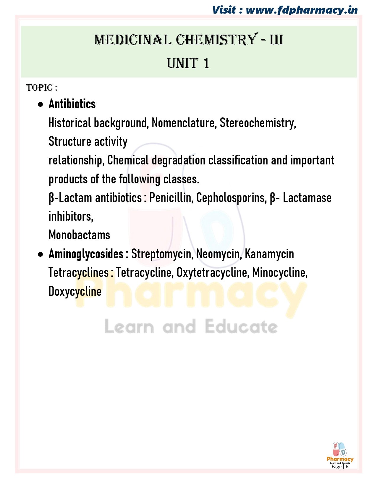 B.Pharma 6th Semester Notes - Image 6