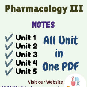 Pharmacology - III All Unit Notes